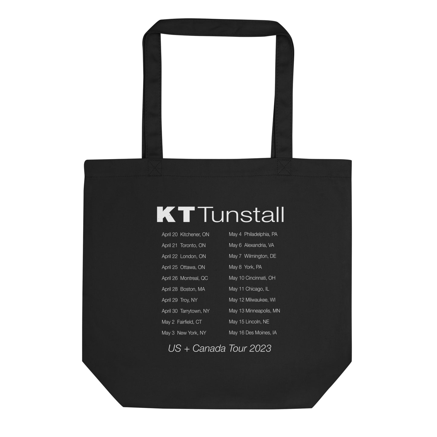 Eco It's By KT Tote Bag | US/CA '23 Tour Dates | Black