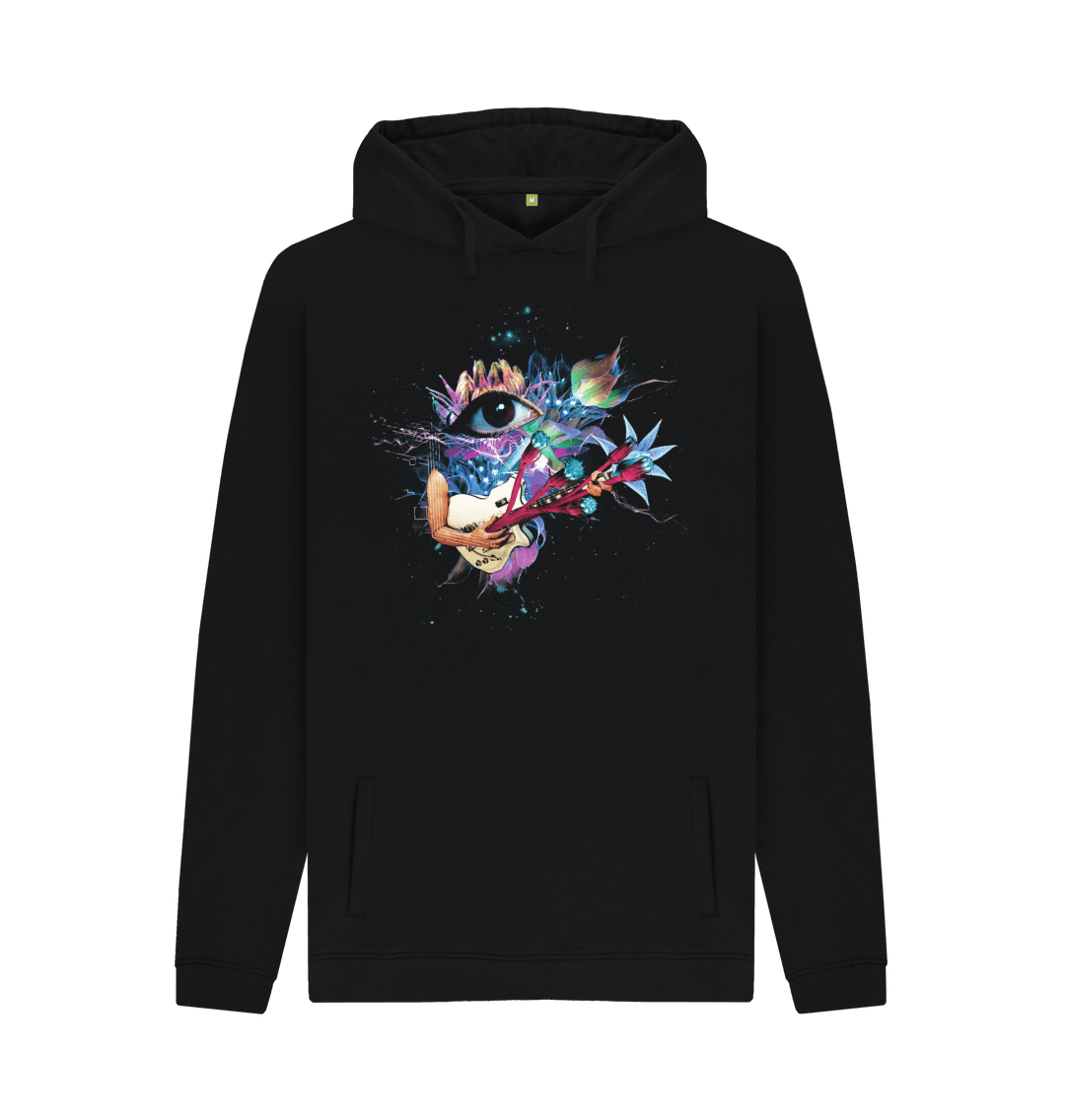 Black Printed Hoody Front