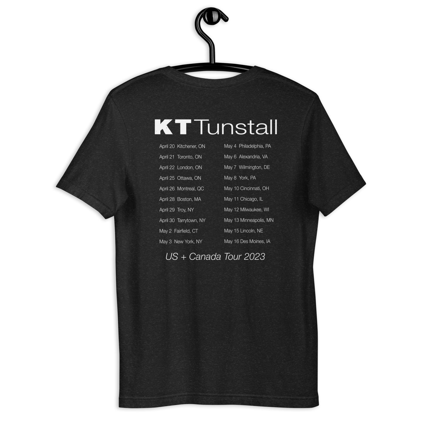 KT US/CA Tour Dates Tee | Charcoal